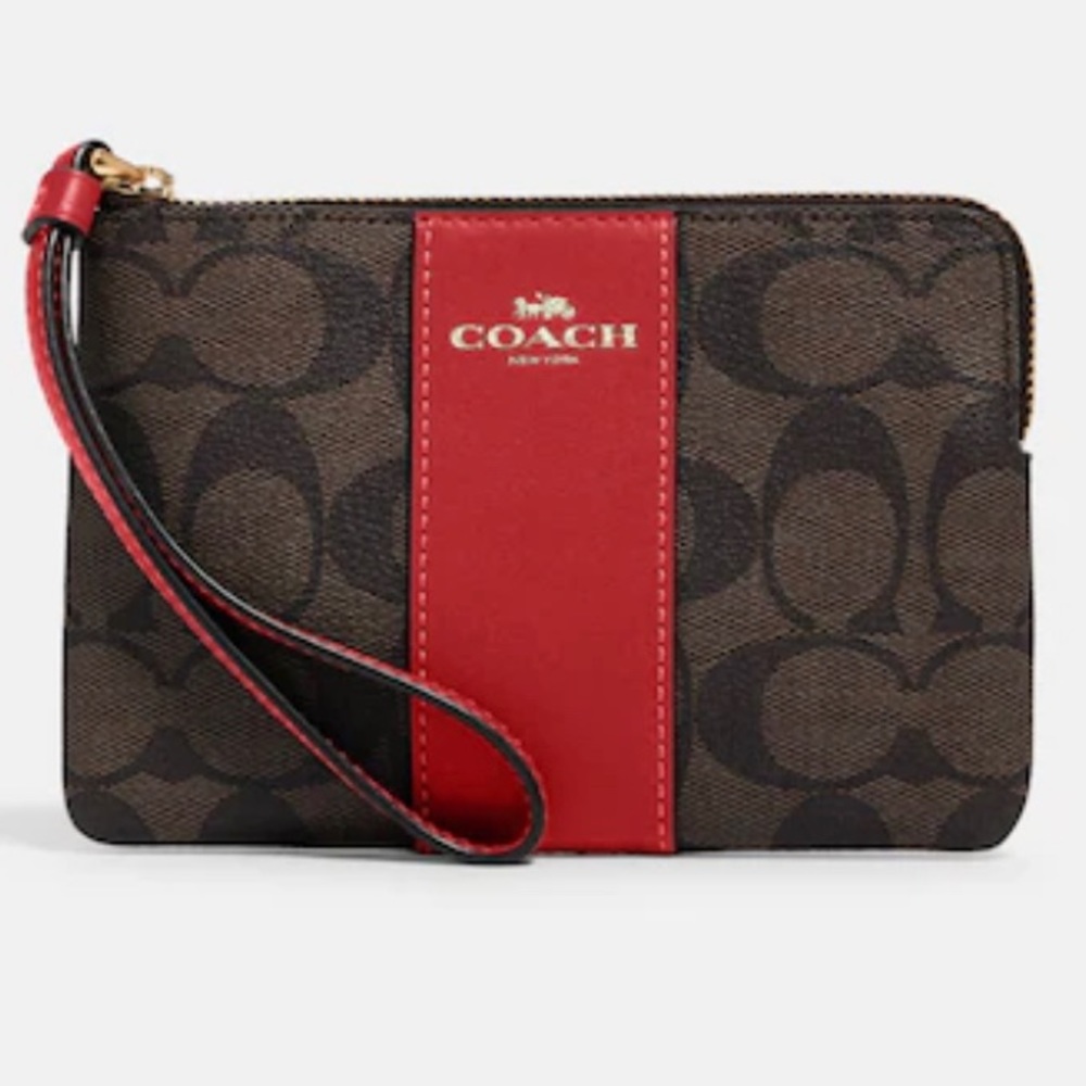 Corner Zip Wristlet In Signature Canvas